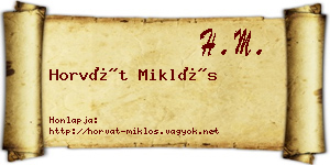 Horvát Miklós névjegykártya