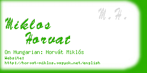 miklos horvat business card