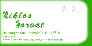 miklos horvat business card